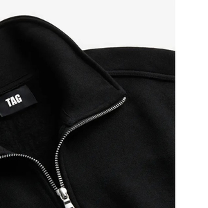 Sweat-shirt d'hiver pour homme à demi-zip, 100 % coton molletonné, couleur unie personnalisable, logo, service OEM, respirant - Product Image 5