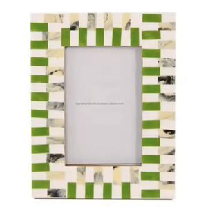 Cadre photo en nacre au design classique et moderne avec incrustation d'os, décoration intérieure américaine - Product Image 4