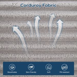 Divano Letto Convertibile a L in Tessuto Corduroy con Memory Foam e Telaio in Acciaio, Nessun Montaggio Richiesto - per Soggiorno - Product Image 6