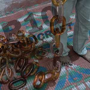 Decoración de Pared de Moda, Cadena de Resina Acrílica de Colores, 6x4, Eslabones Ovalados Grandes Entrelazados, Accesorios para Decoración del Hogar - Product Image 5