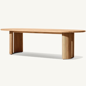 Mesa rectangular de madera de teca ecológica con un estilo moderno y sencillo para uso en exteriores. - Product Image 2