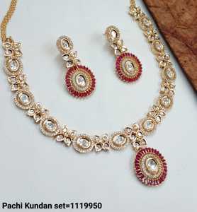 Indian Latest Oval Gold Plated Ethnic Wedding Fashionable Pearl <b>Beads</b> Chain Choker Necklace <b>Set</b> Matching Earrings Women - Product Image 5