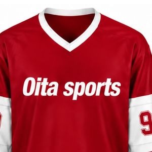 Men Red <b>Ice</b> Hockey Jersey Long Sleeve Polyester Athletic Uniform Team Training Match Sports Apparel - Product Image 3