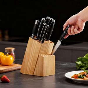 Set di coltelli da cucina per uso domestico e commerciale con ceppo portacoltelli per utensili da pesce - Product Image 4