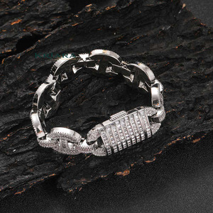 Bracelet pour homme en or S925 avec diamant de laboratoire, taille brillant rond, plaqué rhodium, luxe, usage quotidien - Product Image 4