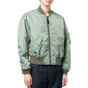 Chaqueta Bomber Negra de Satén para Hombre, Cuello Alto, Cierre de Cremallera, Estilo Casual, Color Sólido, Logotipo en la Manga Izquierda, Temporada Otoño 2026 - Product Image 5
