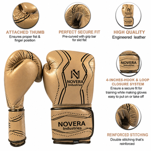Gants de boxe en cuir de vachette sur mesure pour entraînement au sac de frappe, sparring et kickboxing, avec large sangle de poignet, équipement sportif durable - Product Image 3