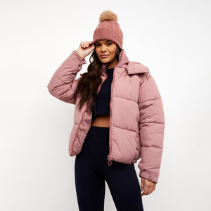 High Quality Custom Women <b>Winter</b> Puffer <b>Jacket</b> Warm Wear Breathable Waterproof Stand Collar Hooded High Street Style Knitted - Product Image 4
