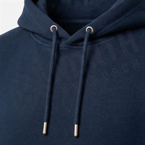Survêtement à capuche bleu marine pour homme, manches longues, couleur unie, tenue décontractée avec cordon de serrage et poches latérales - Product Image 4