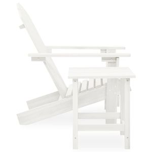 Sedia Adirondack in legno massello di abete e tavolo bianco Set di mobili da giardino con un Design elegante - Product Image 3