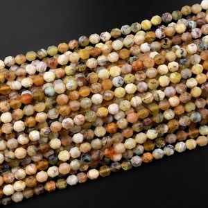 Perles d'opale jaune naturelles, facettées et arrondies, prisme énergétique, double pointe, pierres précieuses coupées, pour la création de bijoux - Product Image 6