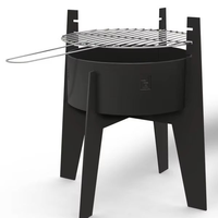 Barbecue moderne en fer de grande capacité avec plusieurs grilles et poignées robustes pour une sécurité optimale, écologique, idéal pour les événements et les grillades en famille