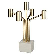 Porte-bougie moderne en métal noir à quatre bras avec base en marbre, support décoratif pour bougies de table, style contemporain pour salon et salle à manger, neuf - Product Image 4