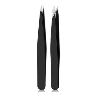Pinzas Profesionales de Acero Inoxidable de Alta Calidad y Peso Ligero para Cejas, con Agarre Perfecto, Estuche de Cuero, 5 Piezas, Punta Inclinada - Product Image 4