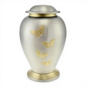 Urnas de Cremación para Adultos con Diseño de Mariposa, Fabricante Directo de Fábrica, Precio al por Mayor, Hechas a Mano, de Metal Plateado y Dorado, Ecológicas - Product Image 1