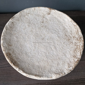 Vaisselle en papier mâché biologique d'inspiration antique Plateau de table basse et bol piédestal texturé décoratif Unique et élégant - Product Image 4