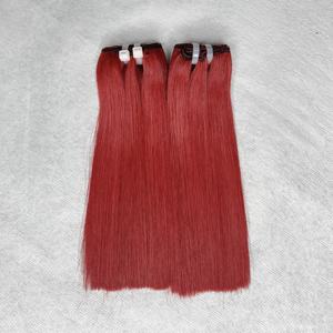 Extensions de cheveux humains lisses en os vierge brut de 8 à 40 pouces Double tirage Faisceaux de cheveux vietnamiens de luxe rouge clair - Product Image 4
