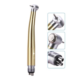 ไฟเบอร์ออปติก LED สำหรับทันตกรรม พร้อมเครื่องกำเนิดไฟฟ้าในตัว / ไม่มีไฟ LED หัวกรอความเร็วสูงแบบกดปุ่ม 4/2 รู ใช้ลม  หัวกรอทันตกรรมความเร็วสูง - Product Image 1