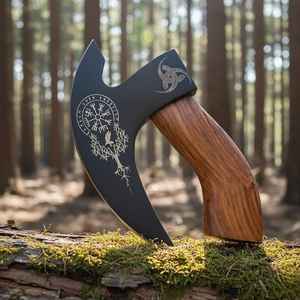 Couteau à pizza Viking en acier de haute qualité, hache pour le camping, découpe de viande et de pizza, vente en gros, professionnel, personnalisé, fait main, très demandé - Product Image 3