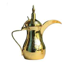 Élégante cafetière arabe Dallah en laiton et acier inoxydable, faite à la main, théière traditionnelle du Moyen-Orient, décoration pour la maison et la cuisine - Product Image 2