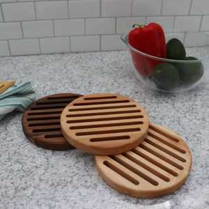 Wholesale Eco Friendly Square Bamboo Lattice Trivet Heat Resistant Dining Table Grid Hot Pot Pad Countertop <b>Pan</b> Base <b>Stand</b> - Product Image 3