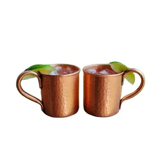 Top selling copper Moscow mule mug for 2 piece hammered polished copper drinking use mug with handle and best price