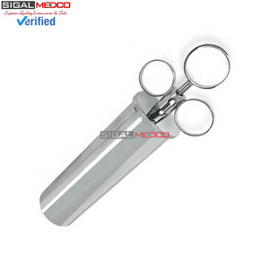 Jeringa de Alta Calidad para Extracción de Oídos, 2 oz, Latón con Acabado Cromado, Instrumento Quirúrgico Veterinario, Reutilizable, Grado Médico - Product Image 5