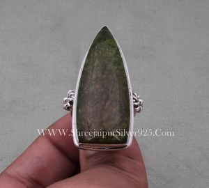 แหวนเงินแท้ประดับหยกเขียวธรรมชาติ ขายส่ง เหมาะสำหรับเป็นของขวัญแต่งงาน ไซส์ใหญ่ สไตล์วินเทจ - Product Image 5