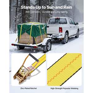 Heavy Duty 2 X 30 ft Ratchet <b>Straps</b> Double J Hook 10,000 Lbs Break Strength <b>Moving</b> Trailers Motorcycles Car Roof 10-Pack - Product Image 4