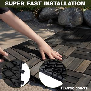 กระเบื้องดาดฟ้ากลางแจ้งที่มีดีไซน์12แผ่นสไตล์ทันสมัยติดตั้งง่าย DIY - Product Image 3