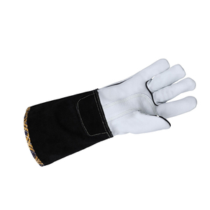 Gants de soudure en cuir résistants à la chaleur, gants de travail de sécurité en cuir de vachette pleine fleur à manchette longue, gants industriels pour haute température et barbecue - Product Image 3