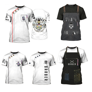 Tenue Professionnelle de Barbier – Uniforme de Coiffeur pour Salon – Vêtement de Travail Boutonné – Plusieurs Couleurs – Logo Personnalisé – Tenue de Toilettage – Robe de Salon de Barbier - Product Image 4