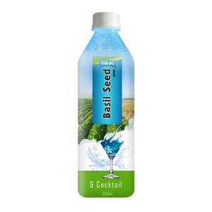 Vente en gros de boissons aromatisées aux graines de basilic en bouteille PET de 500 ml, boisson naturelle, fournisseur OEM, étiquette privée, provenance du Vietnam, haute qualité - Product Image 2