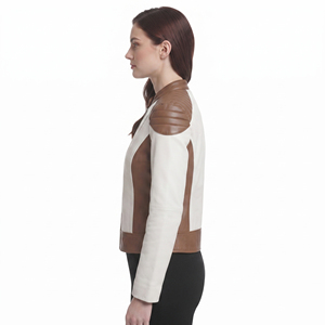 Women's Full Zip Leather <b>Biker</b> <b>Jacket</b> Ladies Stand Collar Leather Motorcycle <b>Jacket</b> Female Side Pockets Leather Moto <b>Jackets</b> - Product Image 3