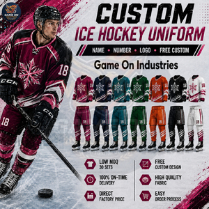 Full Sublimation Printed Team Jersey With Matching Pants Custom Athletic Club Gear V Neck Highland Quality Ice Hockey Uniform - Product Image 2