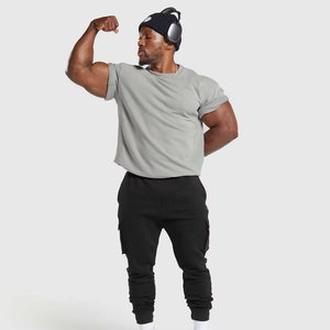 T-shirts pour hommes de style hip-hop surdimensionnés et tendance, taille plus, épaules tombantes, col rond, manches courtes, 100% coton - Product Image 3
