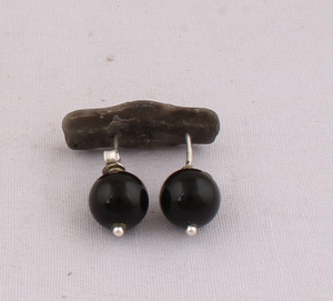 Natural <b>Black</b> Onyx <b>Stud</b> <b>Earrings</b> 925 Sterling Silver Vintage Victorian Style Round <b>Black</b> Gemstone <b>Studs</b> B2B Wholesale Jewelry - Product Image 3