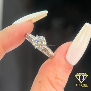 Anillo de Compromiso Solitario con Diamante Cultivado en Laboratorio, Corte Redondo Moderno, VVS, Plata de Ley 925, Joyería Elegante para Novia - Product Image 2