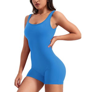 Combinaison de yoga sans couture bleu ciel pour femme, tenue de sport, short de cycliste, combinaison amincissante, combinaison de fitness une pièce - Product Image 2