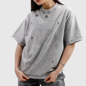 Top Quality Women Distressed T-Shirt For Men <b>Light</b> Weight Distressed T-Shirt Customized Color Women Distressed T-Shirt - Product Image 1