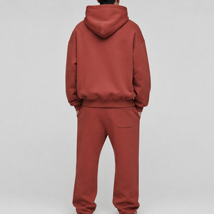Survêtements décontractés en polyester/coton à fermeture éclair intégrale, séchage rapide, haute qualité, logo personnalisé, hiver, ensemble de survêtements surdimensionnés pour hommes - Product Image 2