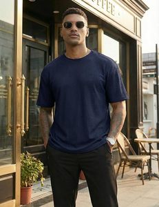 T-shirt Homme Oversize 100% Coton Grammage Lourd 220g, Coupe Boxy, Impression Personnalisée sur Épaule, Style Hip Hop, Grande Taille, Vierge - Product Image 1
