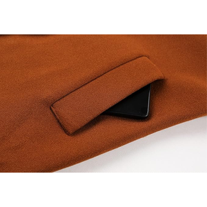 Women's Wool <b>Trench</b> <b>Coat</b> Double Breasted Solid Color Long Sleeve Notched Collar Keep Warm Wool <b>Coats</b> Outerwear - Product Image 5