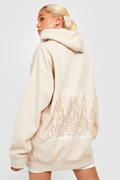 Sweat-shirts pour femmes à capuche décontractés doublés avec impression de logo personnalisé surdimensionné à motifs flammes, édition limitée, pour l'automne