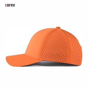 Casquette de baseball sportive unisexe 6 panneaux ajustée en maille respirante imperméable avec découpe laser et broderie 3D, idéale pour les activités de plein air et les voyages - Product Image 2
