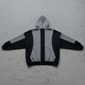 OEM Custom Made Grey Panels Women's Hoodies High Quality Cotton Fabric Heavy GSM Drop-Shoulder Hip Hop Style Hoodies for Woman - Product Image 4