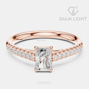 Bague de fiançailles en or blanc 14 carats avec diamant de laboratoire certifié IGI, taille radiant 0,66 carat, bijoux fins - Product Image 3