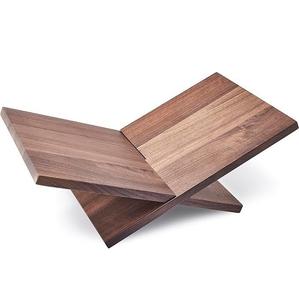 Support de livre en métal argenté brossé de luxe avec design géométrique croisé moderne, élégant présentoir de lecture pour bureau et table basse - Product Image 5