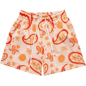Shorts de basket-ball pour hommes en maille à motif paisley, inspirés des bandanas, respirants, pour la salle de sport et l'entraînement estival - Product Image 2