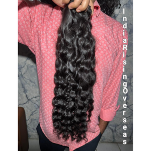 Extensions de cheveux 100% naturels indiens, texture bouclée indienne, sans nœuds, cuticules alignées, provenant d'un seul donneur - Product Image 1